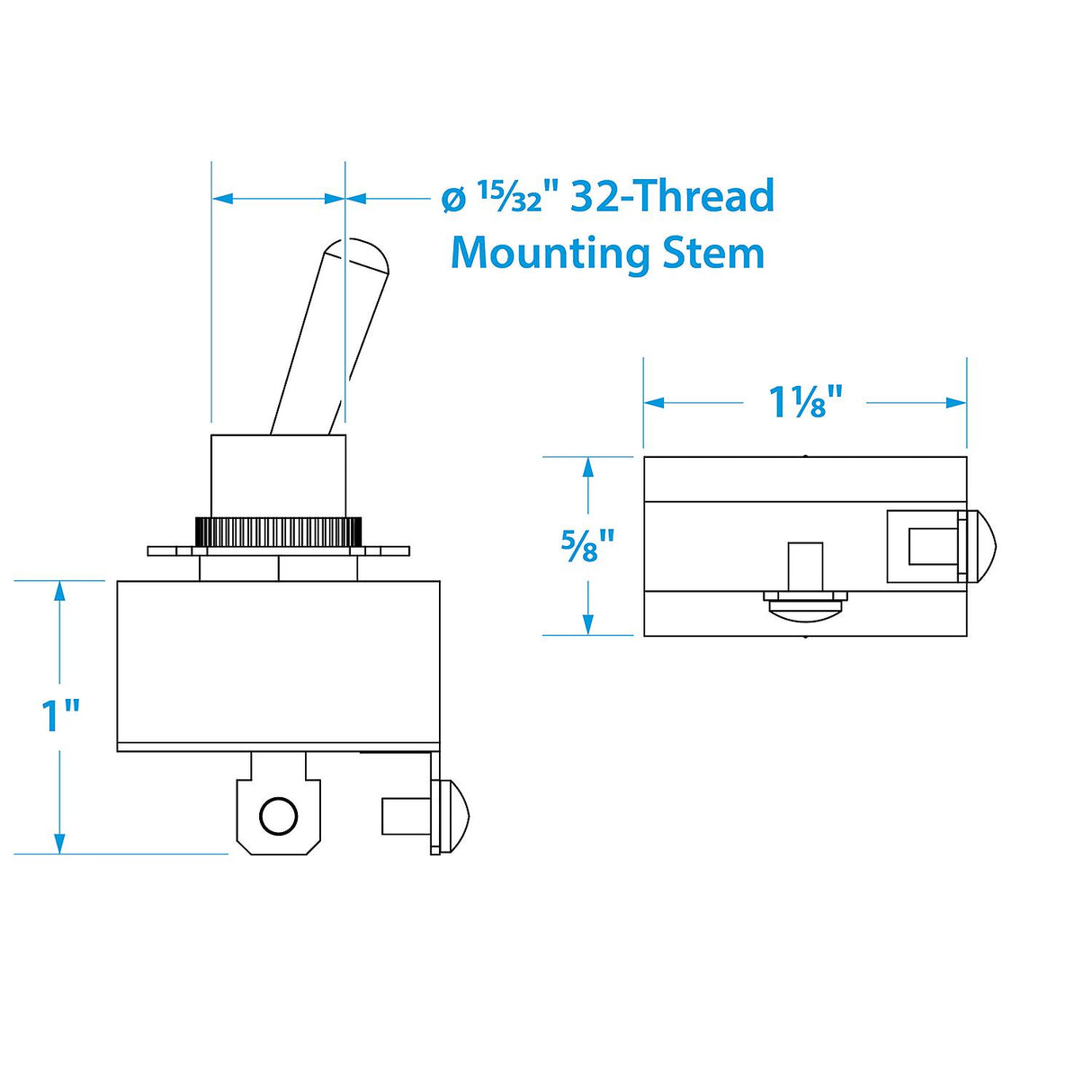 Seachoice 2-Position Boat Toggle Switch, Off/On