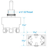 Seachoice 3-Position Heavy Duty Toggle Switch, On/Off/On