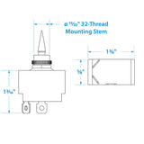Seachoice 2-Position Illuminated Toggle Switch, On/Off