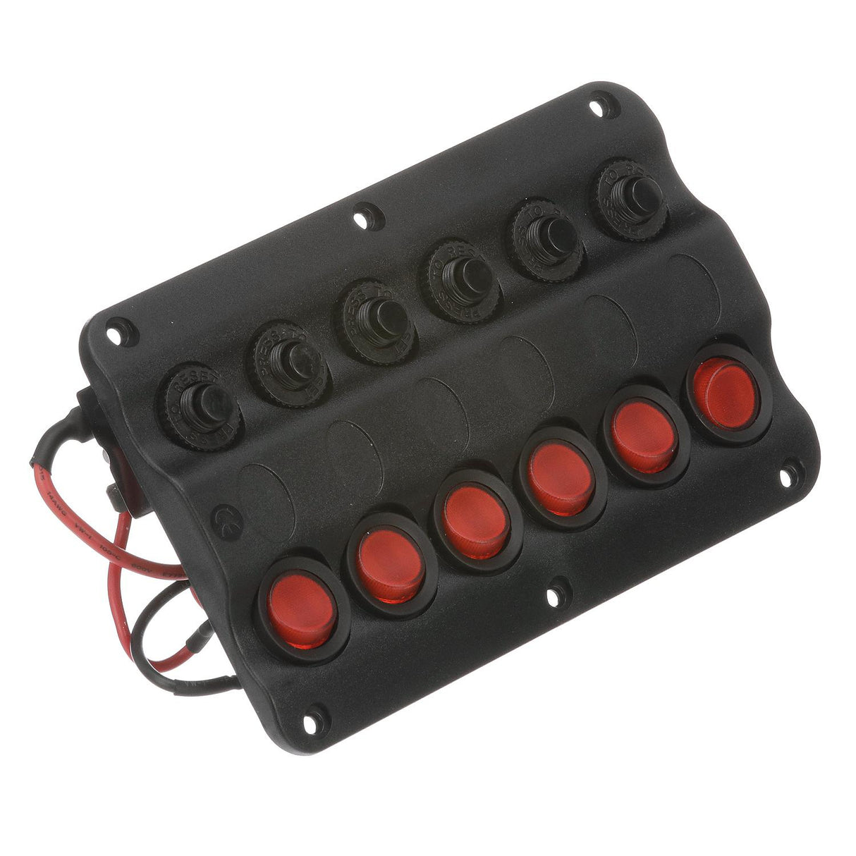 Seachoice 12331 LED 12V 6-Switch Distribution Panel, Pre-Wired, Boat Panel Mount