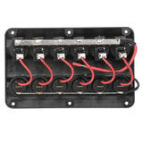 Seachoice 12331 LED 12V 6-Switch Distribution Panel, Pre-Wired, Boat Panel Mount