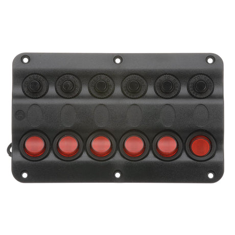 Seachoice 12331 LED 12V 6-Switch Distribution Panel, Pre-Wired, Boat Panel Mount