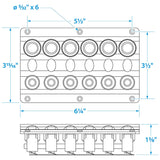 Seachoice 12331 LED 12V 6-Switch Distribution Panel, Pre-Wired, Boat Panel Mount