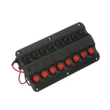 Seachoice 12341 LED 12V 8-Switch Distribution Panel, Pre-Wired, Boat Panel Mount