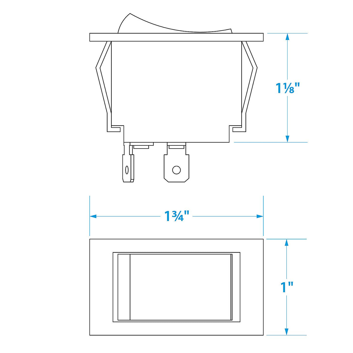 Seachoice Illuminated Rocker Switch, 3 Terminal, On/Off