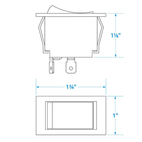 Seachoice Illuminated Rocker Switch, 3 Terminal, On/Off