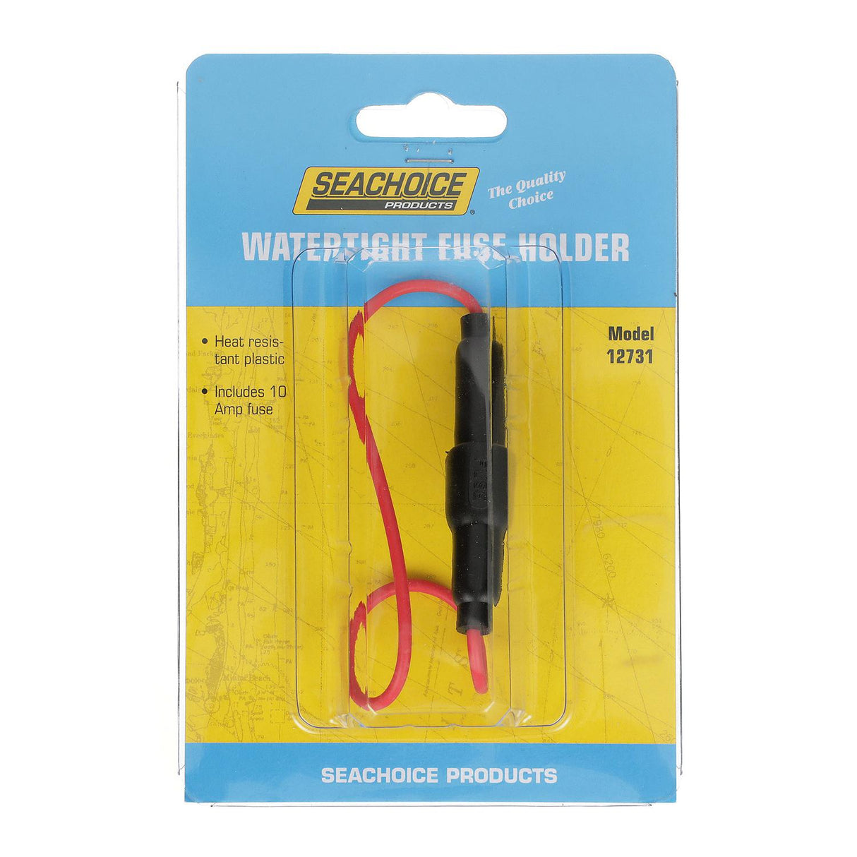 Seachoice in-Line Fuse Holder with Fuse, Waterproof, 10 Amp Fuse