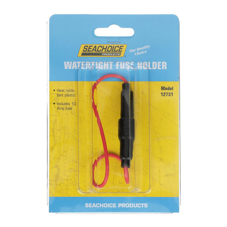 Seachoice in-Line Fuse Holder with Fuse, Waterproof, 10 Amp Fuse