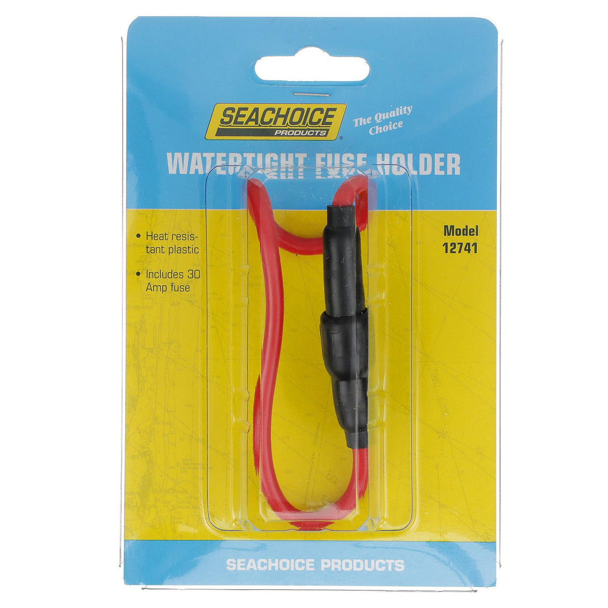 Seachoice in-Line Fuse Holder with Spare Fuse Compartment, Waterproof, 30 Amp Fuse