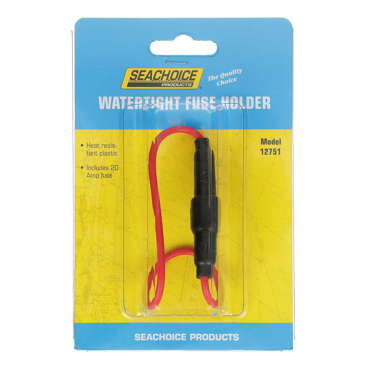 Seachoice In-Line Fuse Holder With Fuse, Waterproof, 20 Amp Fuse