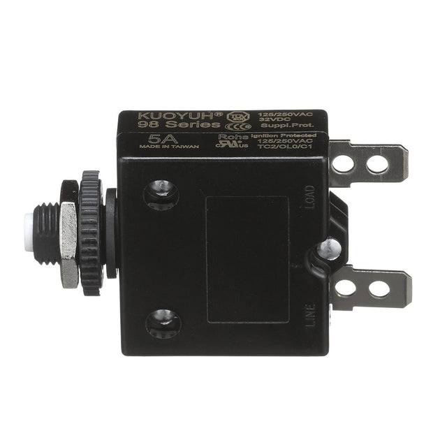 Seachoice Circuit Breaker, Push to Reset, 5 Amp