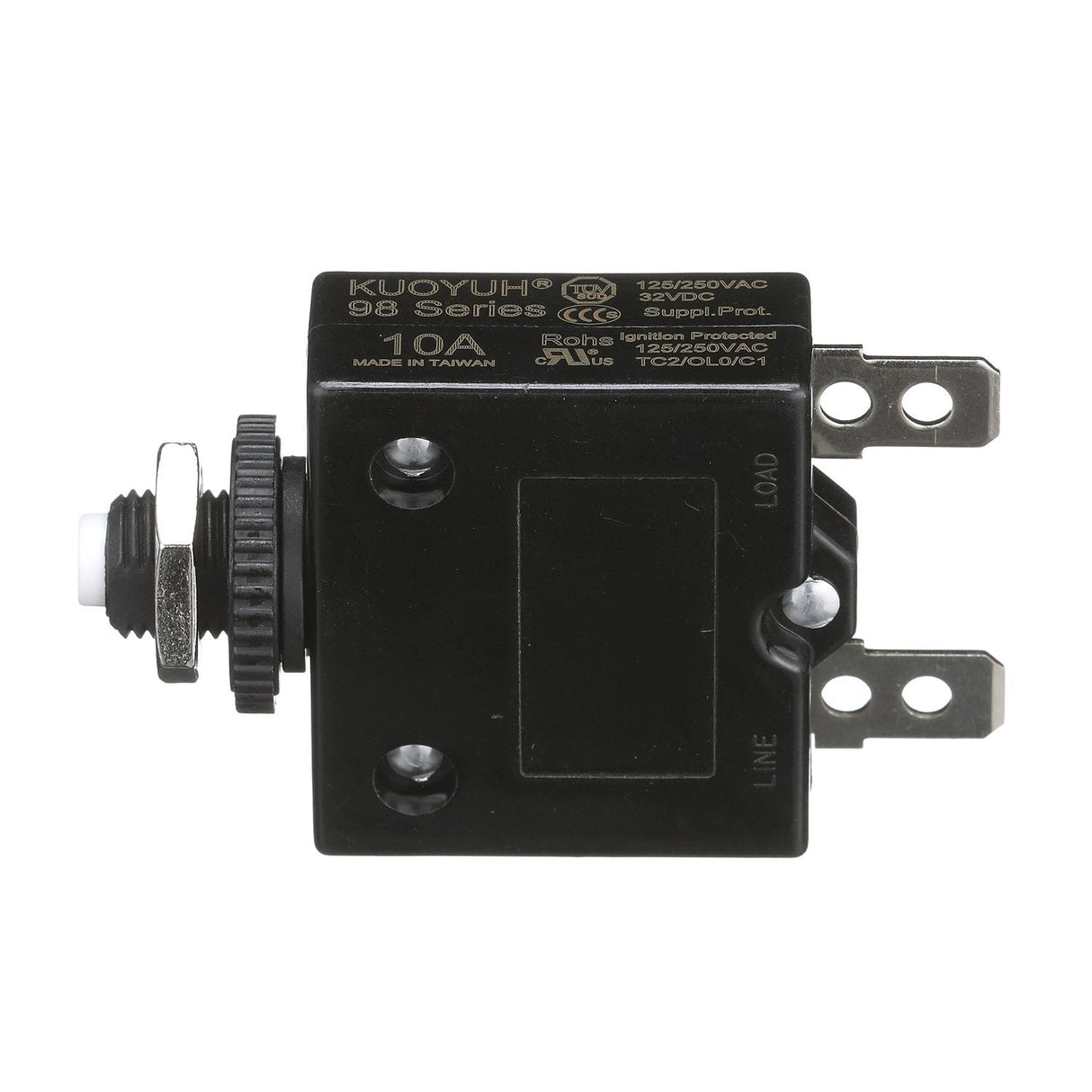 Seachoice Circuit Breaker, Push to Reset, 10 Amp