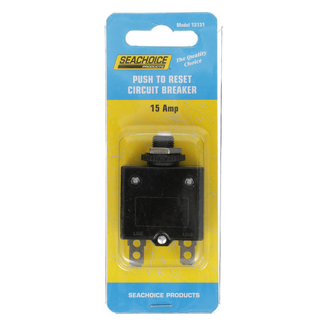 Seachoice Circuit Breaker, Push to Reset, 15 Amp