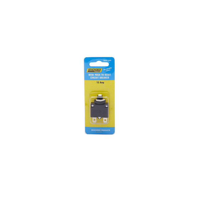 Seachoice Mini Push to Reset Circuit Breaker, 15 AMP