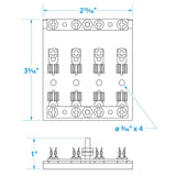 Seachoice 4-Gang Fuse and Terminal Block, Brass Clips and Contacts, SFE 20 Amp of 3AG Fuse
