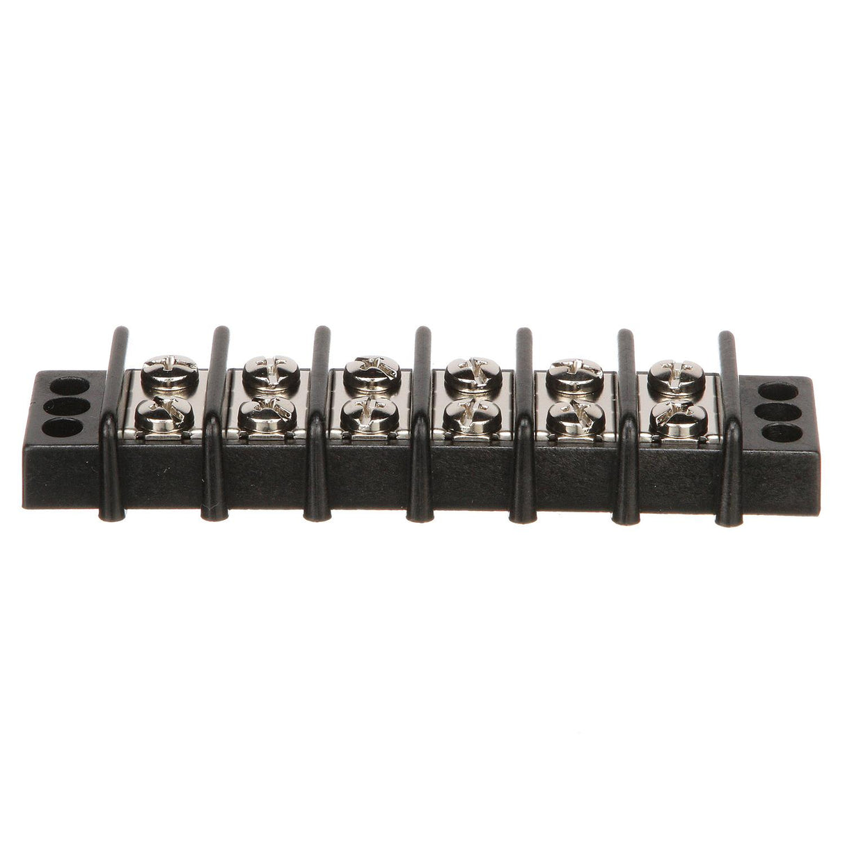 Seachoice 13571 Terminal Block, 6-Gang, Nickel Plated Brass Terminals