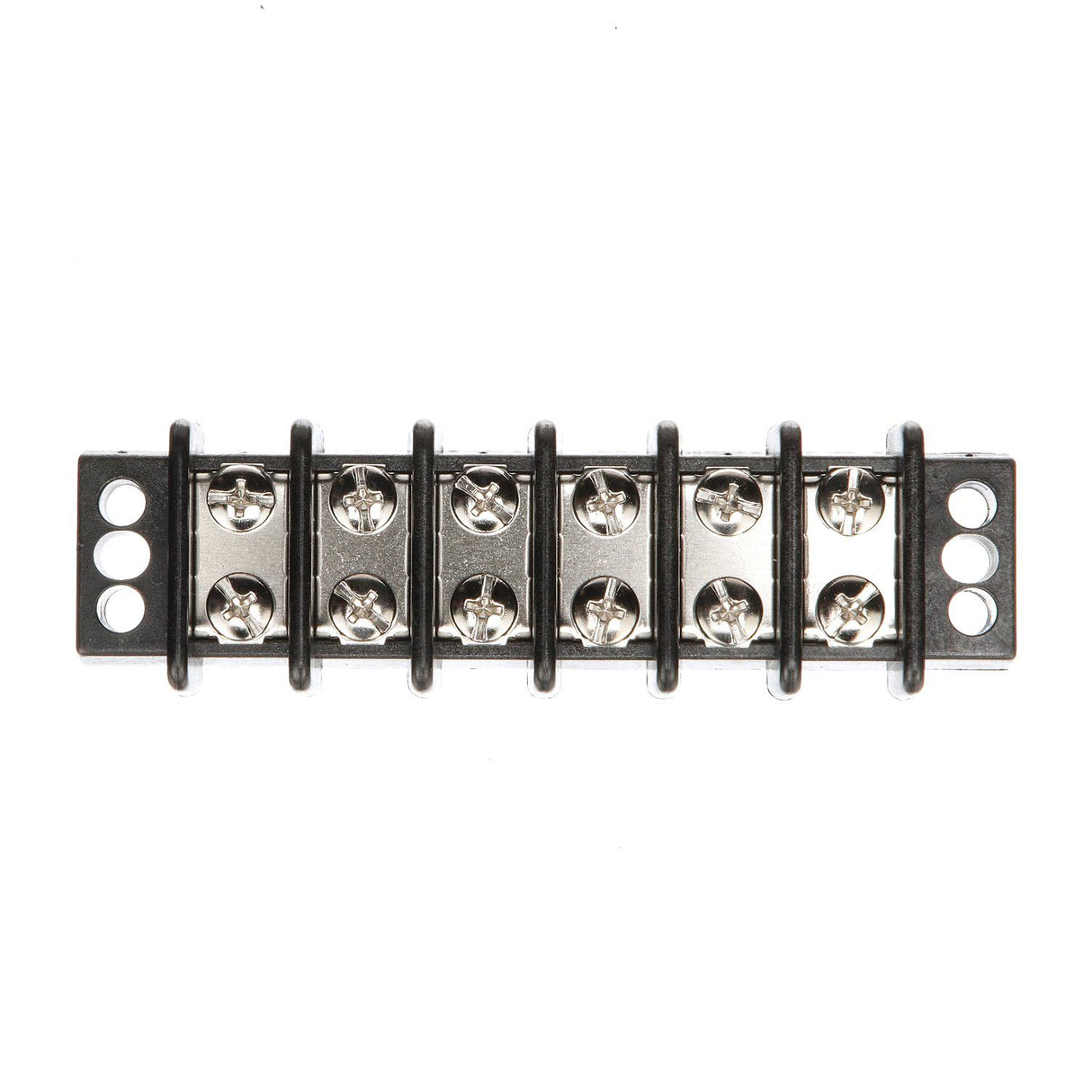 Seachoice 13571 Terminal Block, 6-Gang, Nickel Plated Brass Terminals