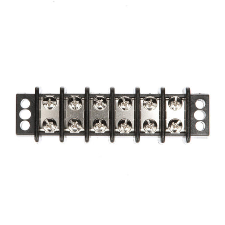 Seachoice 13571 Terminal Block, 6-Gang, Nickel Plated Brass Terminals