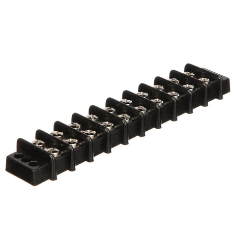Seachoice 13591 Terminal Block, 10-Gang, Nickel Plated Brass Terminals
