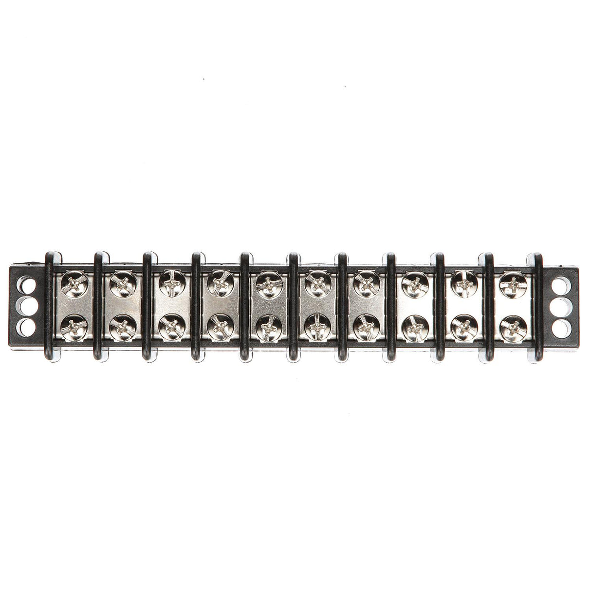 Seachoice 13591 Terminal Block, 10-Gang, Nickel Plated Brass Terminals