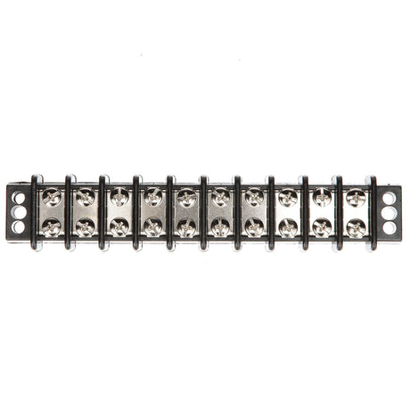 Seachoice 13591 Terminal Block, 10-Gang, Nickel Plated Brass Terminals