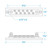 Seachoice 13631 Terminal Block, 10-Gang, Brass Clips and Contacts