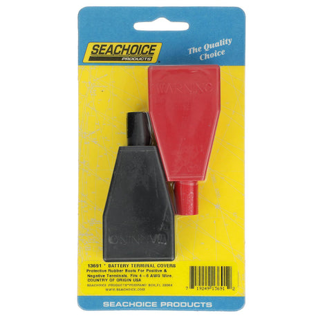 Seachoice Standard Rubber Battery Terminal Covers, Includes 1 Red and 1 Black