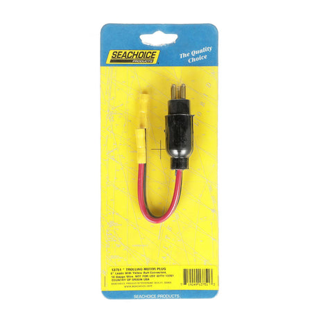 Seachoice Trolling Motor Plug, Straight, Male, Motor Side, 6 in. Lead Wires