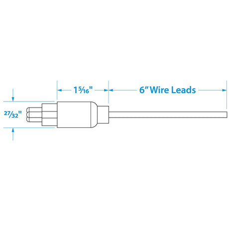 Seachoice Trolling Motor Plug, Straight, Male, Motor Side, 6 in. Lead Wires