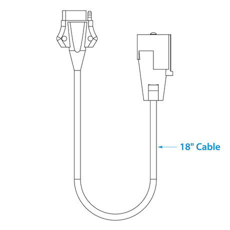 Seachoice 7-Way Round to 5-Way Flat Cable Adapter, Boat Trailer, 18 in.