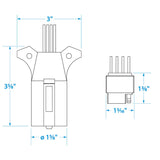 Seachoice 13831 7-Way Connector to Adapt to 4-Way Trailer