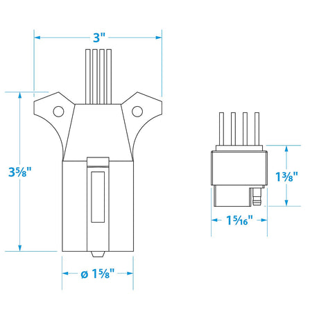 Seachoice 13831 7-Way Connector to Adapt to 4-Way Trailer