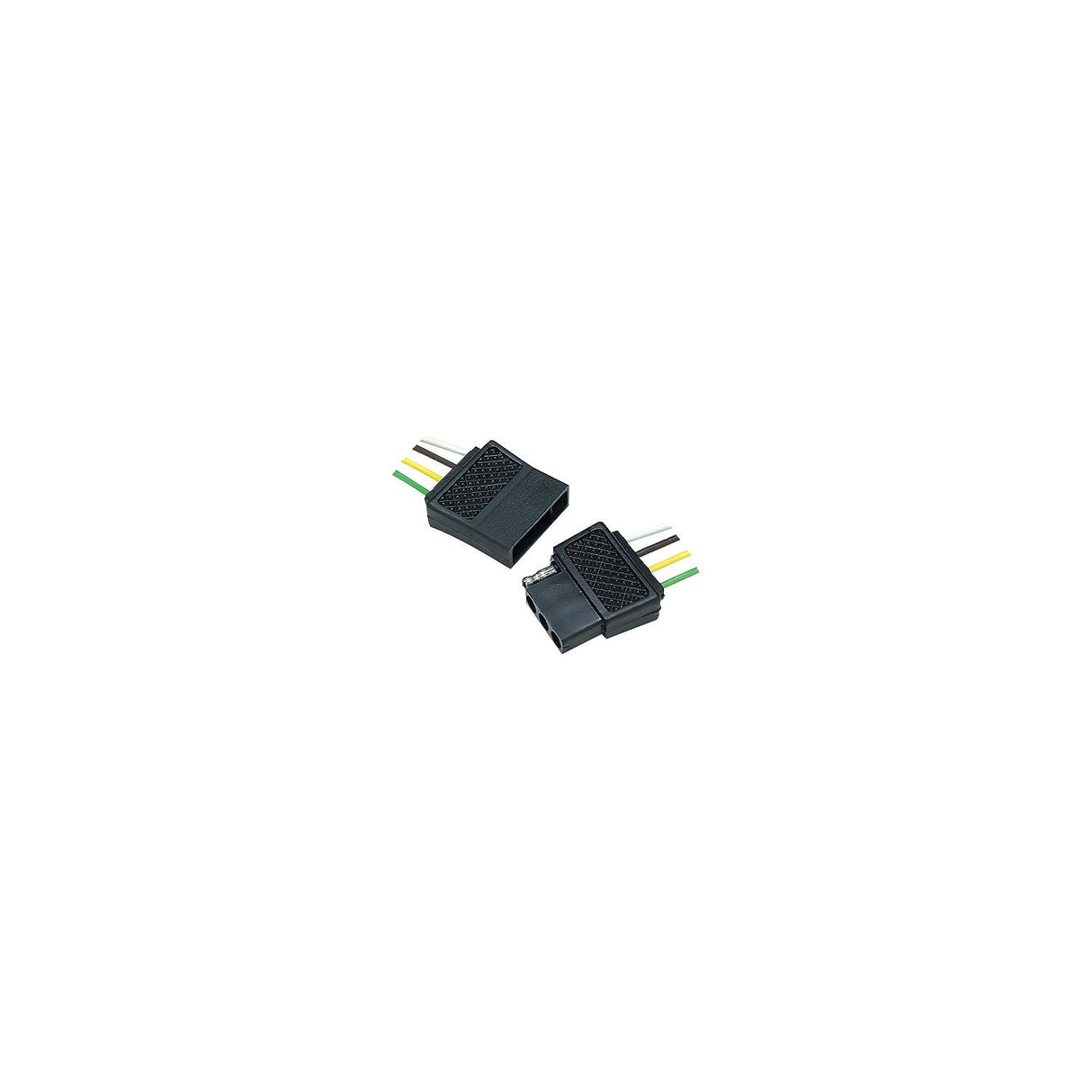 Seachoice 4 Pole Flat Trailer Connector Set includes Car Side and Trailer Side