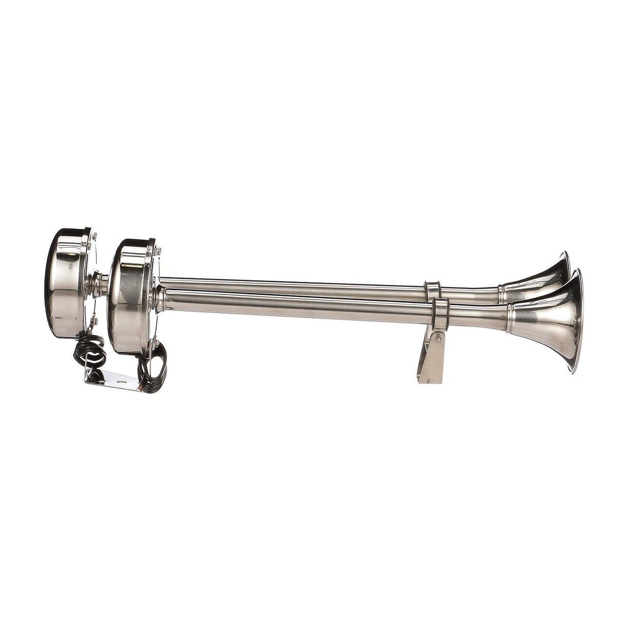 Seachoice 14561 Stainless Steel Dual Trumpet Horn, Vibration-Free Mounting Pad, 20-3/4 in. Long, 12V