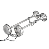 Seachoice 14631 Dual Trumpet Electric Horn, Stainless Steel, 123 dB Rating, 24V, 5 Max Amps. 18-1/2 in. L X 8 in. W X 5 in. H