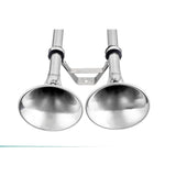 Seachoice 14631 Dual Trumpet Electric Horn, Stainless Steel, 123 dB Rating, 24V, 5 Max Amps. 18-1/2 in. L X 8 in. W X 5 in. H