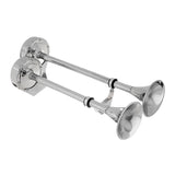 Seachoice 14631 Dual Trumpet Electric Horn, Stainless Steel, 123 dB Rating, 24V, 5 Max Amps. 18-1/2 in. L X 8 in. W X 5 in. H