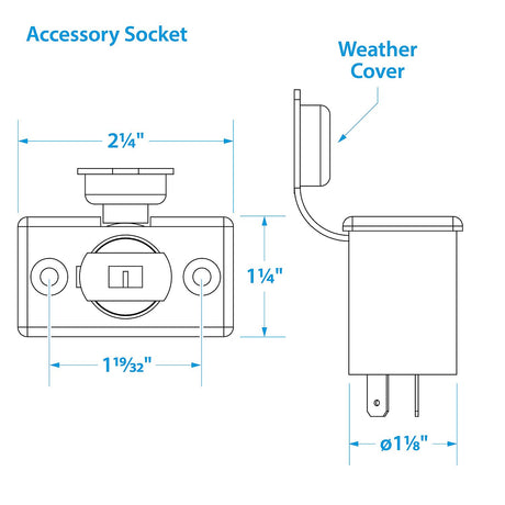 Seachoice Accessory Plug and Socket, 12V Spotlight