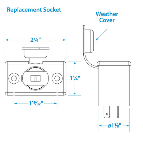 Seachoice Accessory Socket, 12V