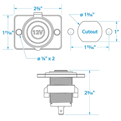 Seachoice Accessory Socket, 12V, Boat
