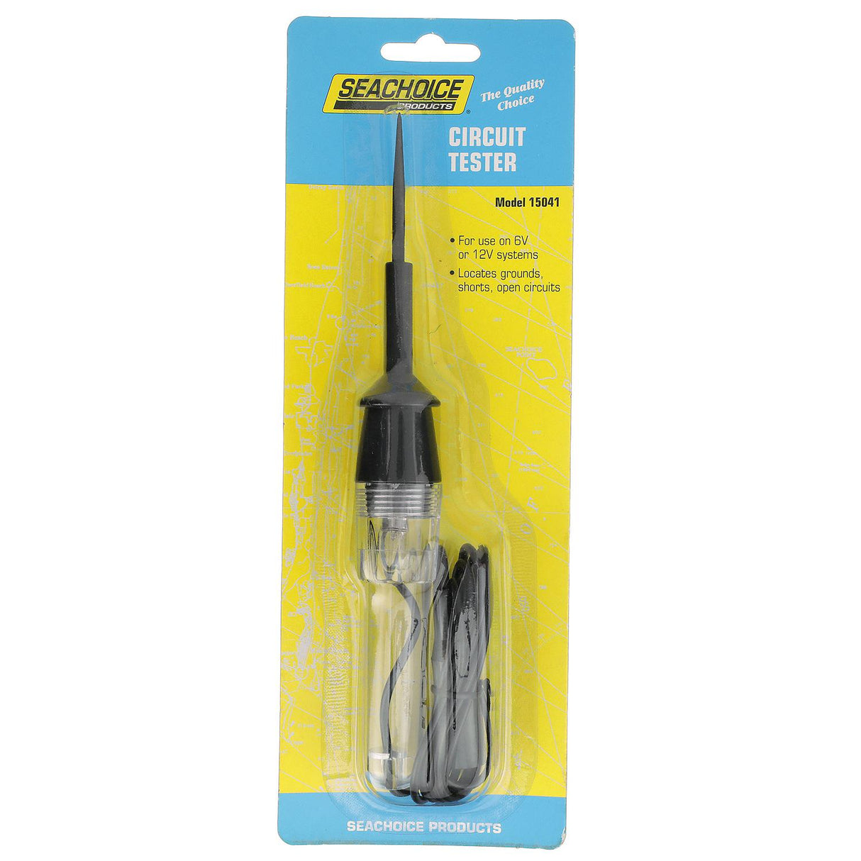 Seachoice Circuit Tester, 6V or 12V, Includes 8-Inch Wire w/ Alligator Clips