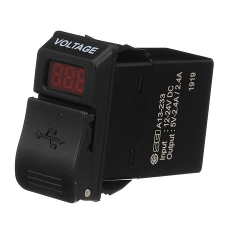 Seachoice Dual USB Voltmeter, 12-24V
