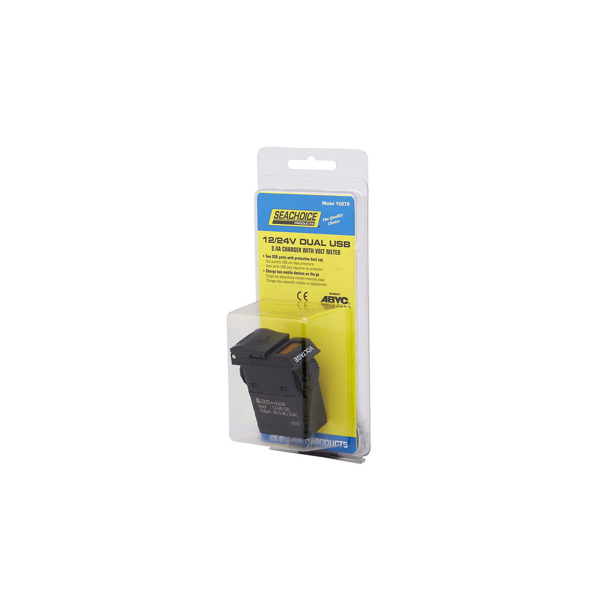 Seachoice Dual USB Voltmeter, 12-24V