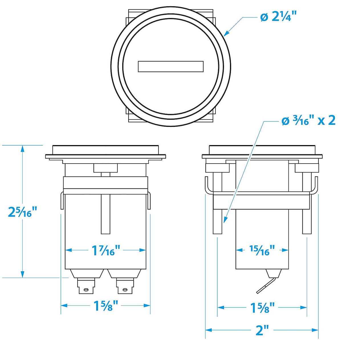 Seachoice 15301 Hourmeter Gauge for Boats, Round, 2 in., Stainless Steel Bezel