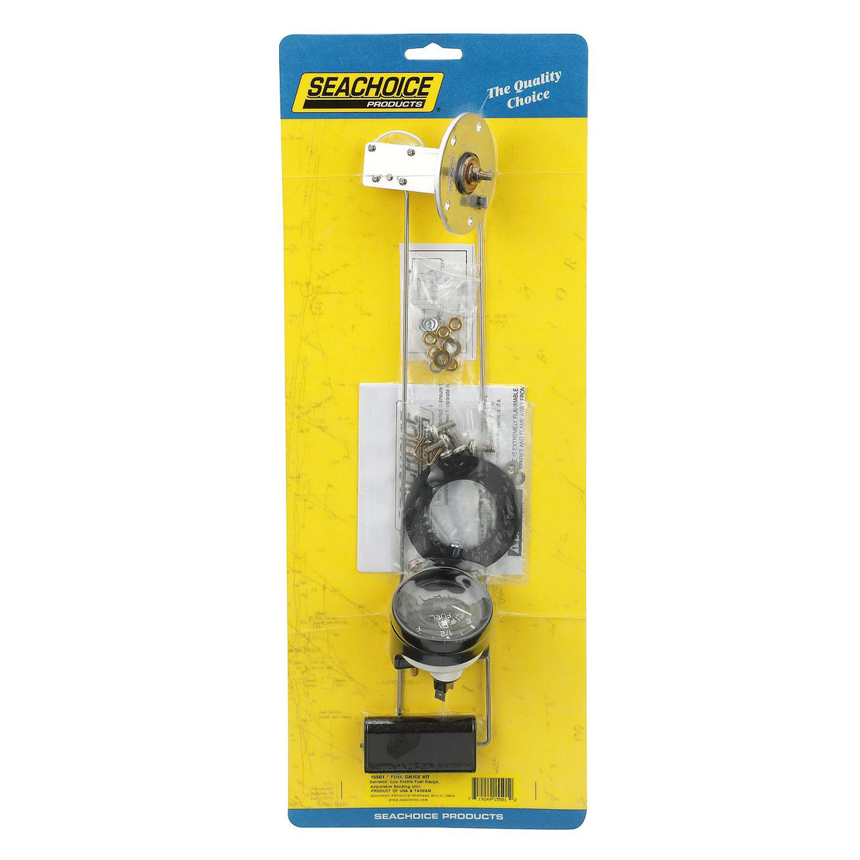 Seachoice Boat Fuel Gauge Kit, Includes Gauge and in-Tank Equipment