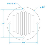 Seachoice Round Ventilator Cover, 3-1/4 In. Diameter, Will Cover Holes Up to 2-1/2 In., Stamped Stainless Steel