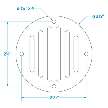 Seachoice Round Ventilator Cover, 3-1/4 In. Diameter, Will Cover Holes Up to 2-1/2 In., Stamped Stainless Steel