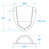 Seachoice Clam Shell Vent, 3-3/4 In. X 3-3/4 In., Stainless Steel