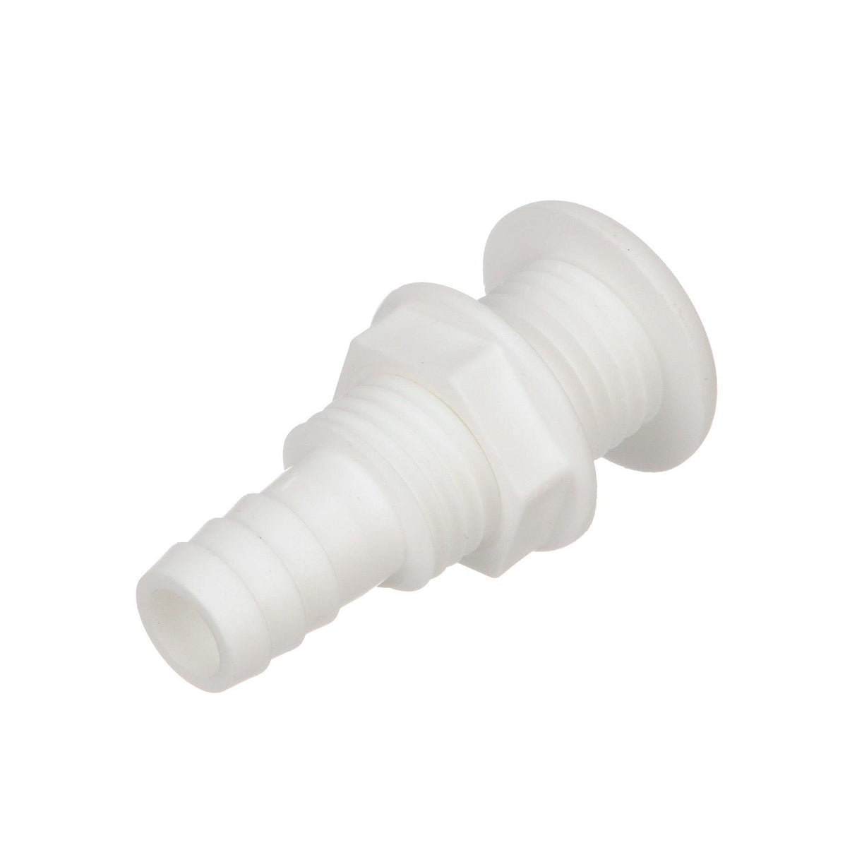 Seachoice Thru-Hull Connector w/ Broad Flange, Fits 3/4 In. ID Hose, 1-1/4 In. Max Hull