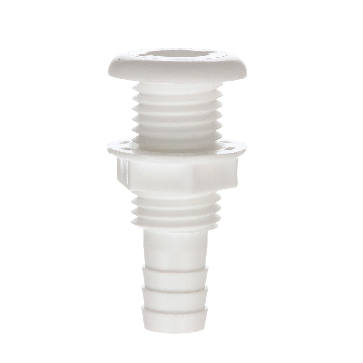 Seachoice Thru-Hull Connector w/ Broad Flange, Fits 3/4 In. ID Hose, 1-1/4 In. Max Hull